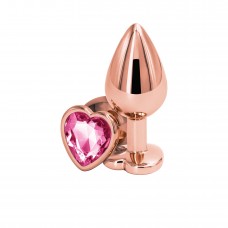 Анальна пробка NS Novelties Rear Assets - Rose Gold Heart - Medium - Pink