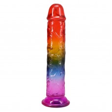 Дилдо Doc Johnson Crystal Jellies - 8.5 Inch Сlassic Dong - Rainbow