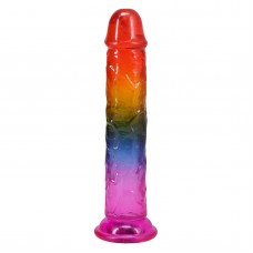 Дилдо Doc Johnson Crystal Jellies - 7.5 Inch Dong - Rainbow