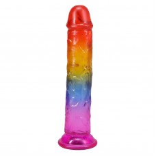 Дилдо Doc Johnson Crystal Jellies - 7 Inch Сlassic Dong - Rainbow