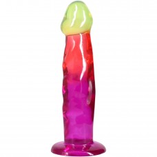 Дилдо Doc Johnson Crystal Jellies - 7.5 Inch Classic Dong - Rainbow