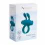 Эрекционное виброкольцо S Pleasures Premium Rabbit Ring бирюзовое, со съемной вибропулей и ушками