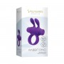 Эрекционное виброкольцо S Pleasures Premium Rabbit Ring фиолетовое, со съемной вибропулей и ушками