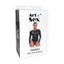 Вінілове боді з рукавами Art of Sex - Jessica, колір чорний, розмір M