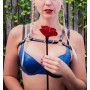 Стек Liebe Seele Flower Rhythm - Black and Red Leather Flowers Riding Crop
