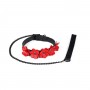 Ошейник с поводком Liebe Seele Flower Rhythm - Black and Red Leather Flowers collar with Leash