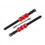 Поножі Liebe Seele Flower Rhythm - Black and Red Leather Flowers Hand Cuffs