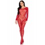 Бодістокінг Leg Avenue Crotchless Fishnet Bodystocking One Size Red