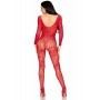 Бодістокінг Leg Avenue Crotchless Fishnet Bodystocking One Size Red
