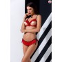 Комплект білизни CHERRY SET OpenBra red L/XL - Passion Exclusive: відкритий ліф, трусики-спідничка