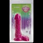 Фалоімітатор Doc Johnson Radiant Gems 7 Inch Ballsy Fuchsia, діаметр 4,3см, антибактеріальний ПВХ