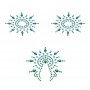 Пестіс із кристалів Petits Joujoux Gloria set of 3 - Green/Blue, прикраса на груди та вульву