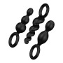 Набір анальних іграшок Satisfyer Plugs black (set of 3) - Booty Call, макс. діаметр 3см