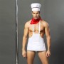 Мужской эротический костюм повара 'Умелый Джек' S/M: слипы, фартук, платок и колпак