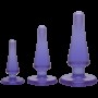Набір анальних пробок Doc Johnson Crystal Jellies Anal - Purple, макс. діаметр 2см - 3см - 4см