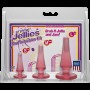 Набір анальних пробок Doc Johnson Crystal Jellies - Pink, макс. діаметр 2см - 3см - 4см