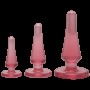Набір анальних пробок Doc Johnson Crystal Jellies - Pink, макс. діаметр 2см - 3см - 4см