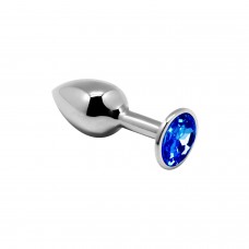 Металевий анальний затор із кристалом Alive Mini Metal Butt Plug Blue S