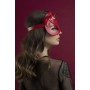 Маска кішечки Feral Feelings - Catwoman Mask, натуральна шкіра, червона