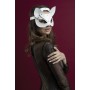 Маска кошечки Feral Feelings - Catwoman Mask, натуральная кожа, белая