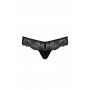 Мережні трусики-танга з атласним бантиком Naja Thong black L/XL - Passion