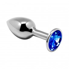 Металевий анальний затор із кристалом Alive Mini Metal Butt Plug Blue L