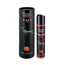 Масажне масло Plaisirs Secrets Strawberry (59 мл) з афродизіаками, їстівне, подарункова упаковка