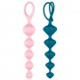Набір анальних намиста Satisfyer Beads Colored, силікон, макс. діаметр 3,3см і 3,5см