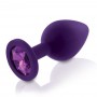 Набір анальних пробок із кристалом Rianne S: Booty Plug Set Purple, діаметр 2,7см, 3,5см, 4,1см