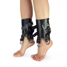 Піножі манжети для підвісу за ноги Leg Cuffs For Suspension з натуральної шкіри, колір чорний