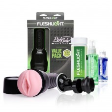 Мастурбатор Fleshlight Pink Lady Original Value Pack: присоска, мастило, що чистить і відновлює