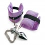 Наручники із металевою анальною пробкою Art of Sex Handcuffs with Metal Anal Plug size M Purple