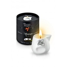 Масажна свічка Plaisirs Secrets Coconut (80 мл) подарункова упаковка, керамічна посудина