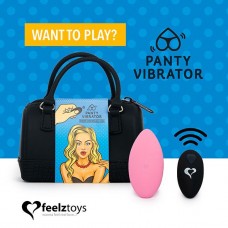 Вібратор у трусики FeelzToys Panty Vibrator Pink з пультом ДК, 6 режимів роботи, сумочка-чохол