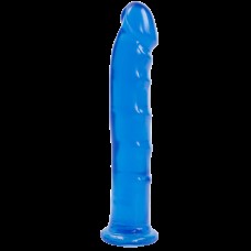 Фалоімітатор Doc Johnson Jelly Jewels Dong & Suction Cup Blue, діаметр 3,6см, антибактеріальний ПВХ