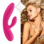 Гнучкий вібратор кролик із двома моторами FeelzToys Lea Rabbit Vibrator Rubine Red