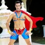 Мужской эротический костюм супермена 'Готовый на всё Стив' S/M: плащ, портупея, шорты, манжеты