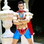 Чоловічий еротичний костюм супермена 'Готовий на все Стів' S/M: плащ, портупея, шорти, манжети