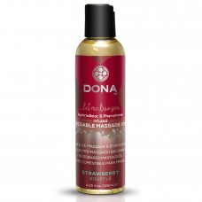 Масажне масло DONA Kissable Massage Oil Strawberry Souffle (110 мл) можна для оральних ласок