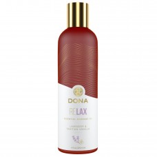 Натуральна масажна олія DONA Relax - Lavender & Tahitian Vanilla (120 мл) з ефірними оліями