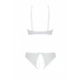 Комплект Passion URSULA SET white S/M: бра, трусики з ажурним декором та відкритим кроком