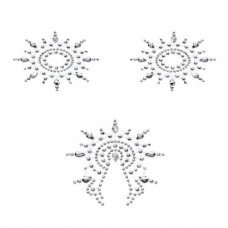 Пестіс із кристалів Petits Joujoux Gloria set of 3 - Silver, прикраса на груди та вульву